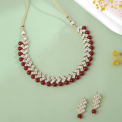 Image of Yellow Chimes Jewellery Set for Women and Girls Traditional Multicolor Jewellery Set for Wedding Gold Plated Choker Necklace Set | Birthday Gift for girls and women Anniversary Gift for Wife