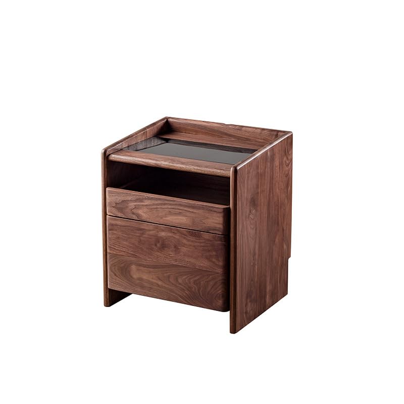 RKVXCJHDR Mesitas De Noche Mesita De Noche Nórdica Minimalista Moderna Simple De Nogal Negro Mesita De Noche De Madera Maciza Mesita De Noche For Dormitorio Mesas De Noche para Dormitorio