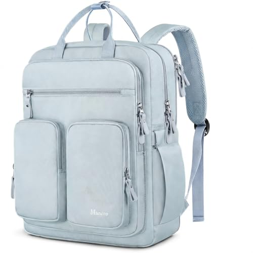 Mancro Travel Backpack for Women, Womens TSA Laptop Backpack with 15.6 Inches Laptop Compartment and Dry-Wet Pocket, Travel Daypack Weekend Backpack for Women, Blue