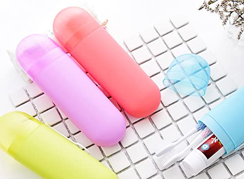 Prostuff.in Plastic Store Portable Toothbrush, Tongue Cleaner Holder Case Traveling, Outdoor, Use To Storage & Carry Case Storage Box Cover Organizer (Pack of 2), Multi-coloured 3