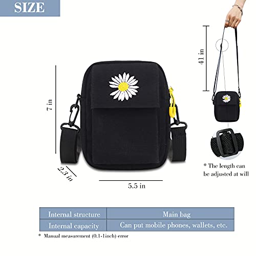FuninCrea Crossbody Phone Bag, Cute Mini Canvas Shoulder Bag With Zipper3