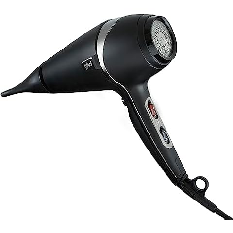 ghd Air Hair Dryer — 1600w Professional Blow Dryer, Salon Strength Motor, Concentrator Nozzle, Adjustable Temperature Setting, and Ionic Technology for Super-Fast Drying — Black Cover