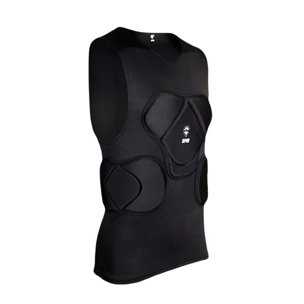 Sports Gepolsterte Kompression T-Shirt Tops Langarm Guard Schutzhemd Schulter Rippe Brustschutz für Outdoor Fußball Basketball Paintball Rugby