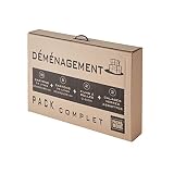Kit de déménagement - 2 rouleaux films à bulles - 10 grands cartons 54L 60x30x30cm - 5 cartons 36L 40x30x30cm - 1 carton croissillons 12 verres et bouteilles - 1 carton croisillons 12 assiettes