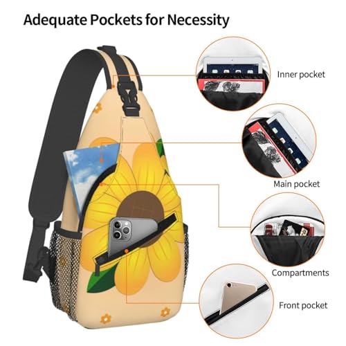 Mochila unisex con diseño girasol dorado, liviana y duradera miniatura 4