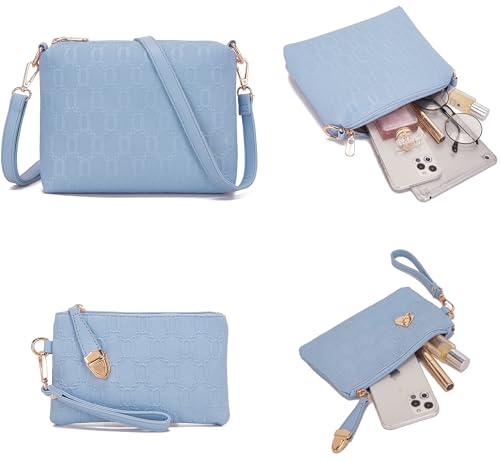 Image of Purse for Women Fashion Medium Shoulder Bag Crossbody Handbag Set 4PCS | Stylish Style,Chain Texture Design,with a Crossbody Strap,4-in-1 Multi-Style Purse Set