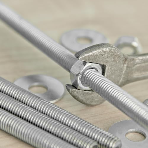 sourcing map 5 Stück Gewindestangen M6x100mm Edelstahl 304 Gewindestift Metrischem Vollgewinde Bar Gewindestäbe für Befestigung CNC-Werkzeugmaschinen 3D-Drucker Industrie Geräte