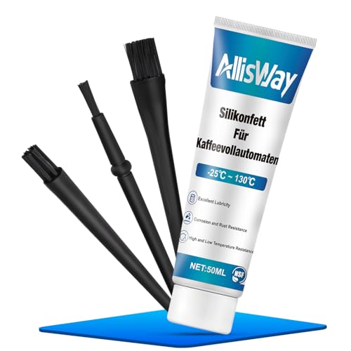 AllisWay Silikonfett Für Kaffeevollautomaten, Silikonfett Für Dichtungen, Fett Für Kaffeevollautomaten, Wasserfest, Versiegelnd, Mehrzweck Silikonfett Set, O-Ring, Brühkomponente, 50ml AllisWay Silikonfett Für Kaffeevollautomaten, Silikonfett Für Dichtungen, Fett Für Kaffeevollautomaten, Wasserfest, Versiegelnd, Mehrzweck Silikonfett Set, O-Ring, Brühkomponente, 50ml