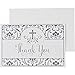 Thank You Postcard Set with Envelopes, Religious Greeting Cards, Floral Design (48 Pack)