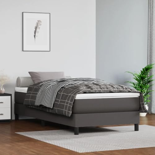 Homgoday Colchón de muelles para niños, gris, 80 x 160 cm, de piel sintética, colchón para sofá cama, colchón para cama o cama con marco
