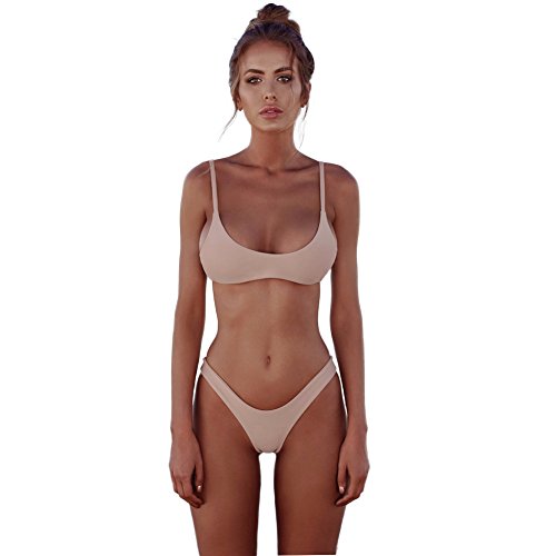 Romacci Sexy de Las Mujeres Conjunto de Bikini 2 Pcs Trajes de baño Ropa de Playa de Triángulo Verano Cuello en V Bikinis, S-2XL