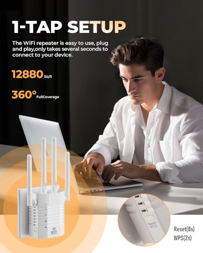 image for AOOEPU WiFi Extender Signal Booster,WiFi Extender Supports 105 Devices