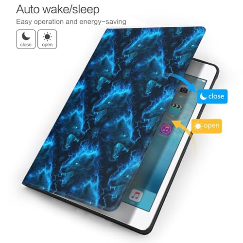 Étui iPad 10.2 loup bleu pour iPad 9e 8e 7e génération avec support folio - 3