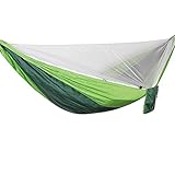 UWY Tienda de Hamaca de recreación Cama Colgante automática antimosquitos de Apertura rápida Cama Colgante de paracaídas Individual y Doble para Exteriores con mosquiteros Regalos para Excursion