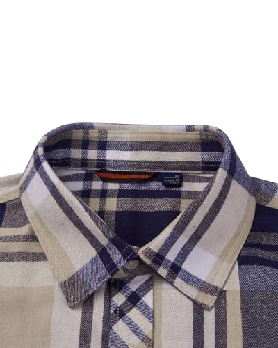 Image of Alimens & Gentle Men's Button Down Regular Fit Long Sleeve Plaid Flannel Casual Shirts