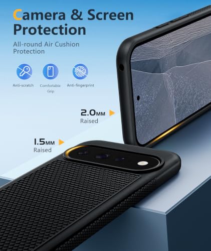 Image of FNTCASE for 11 /11 Pro Case: Soft TPU Non Slip Black | With Screen Protector, Shockproof Drop Protection, Matte Textured Protective Cell Phone Cover, for Daily Use, Black