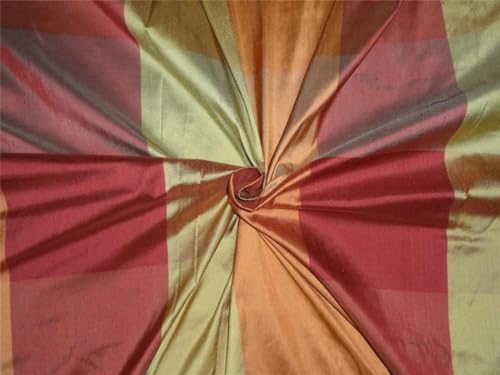 Tissu en soie Dupioni orange rouge jaune pour salon lumineux