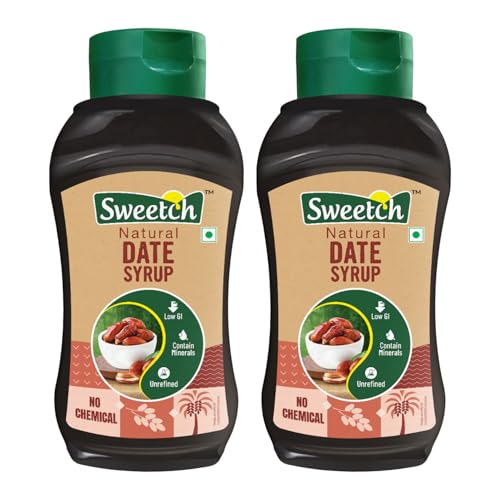 Image of Sweetch Dates Syrup | Pure Natural Sweetener | No Added Sugar or Preservatives | Ideal for Milk, Cookies, Milkshakes, Pancakes, Muffins & Toppings | Convenient Squeeze Bottle (400 gm x Pack of 2)