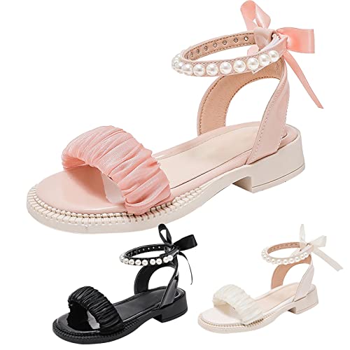 Kids Baby Girl's Sandals Fashion Pearl Bow Design With Princess Dress Princess Shoes Little Child/Big Girl Shoes Size 32