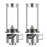 BRS Camping Outdoor Portable Wickless Gas Windproof Lighting Lantern Dreamlike Candle Lamp （2 Pcs）