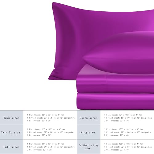 NTBAY Twin XL Satin Sheet Set, 3 Piece, Purple - image 6