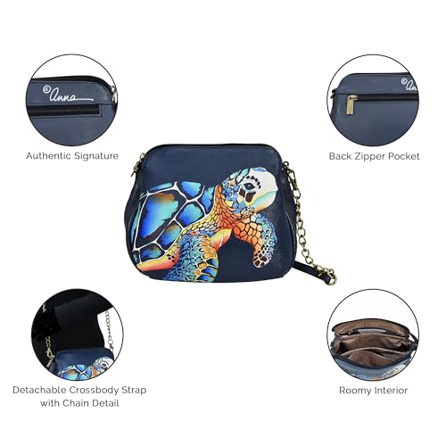 Anna by Anuschka Women's Hand-Painted Leather Medium Multi-Compartment Bag4