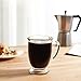 Libbey Kona Glass Coffee Mugs Set of 6, Elegant 16 Ounce Clear Tea Mug, Dishwasher Safe Glass Mugs with Handles for Tea, Coffee,and Espresso