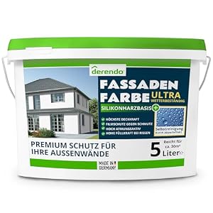 derendo – derendo Fassadenfarbe Weiss ULTRA Silikonharzfarbe aussen 5l