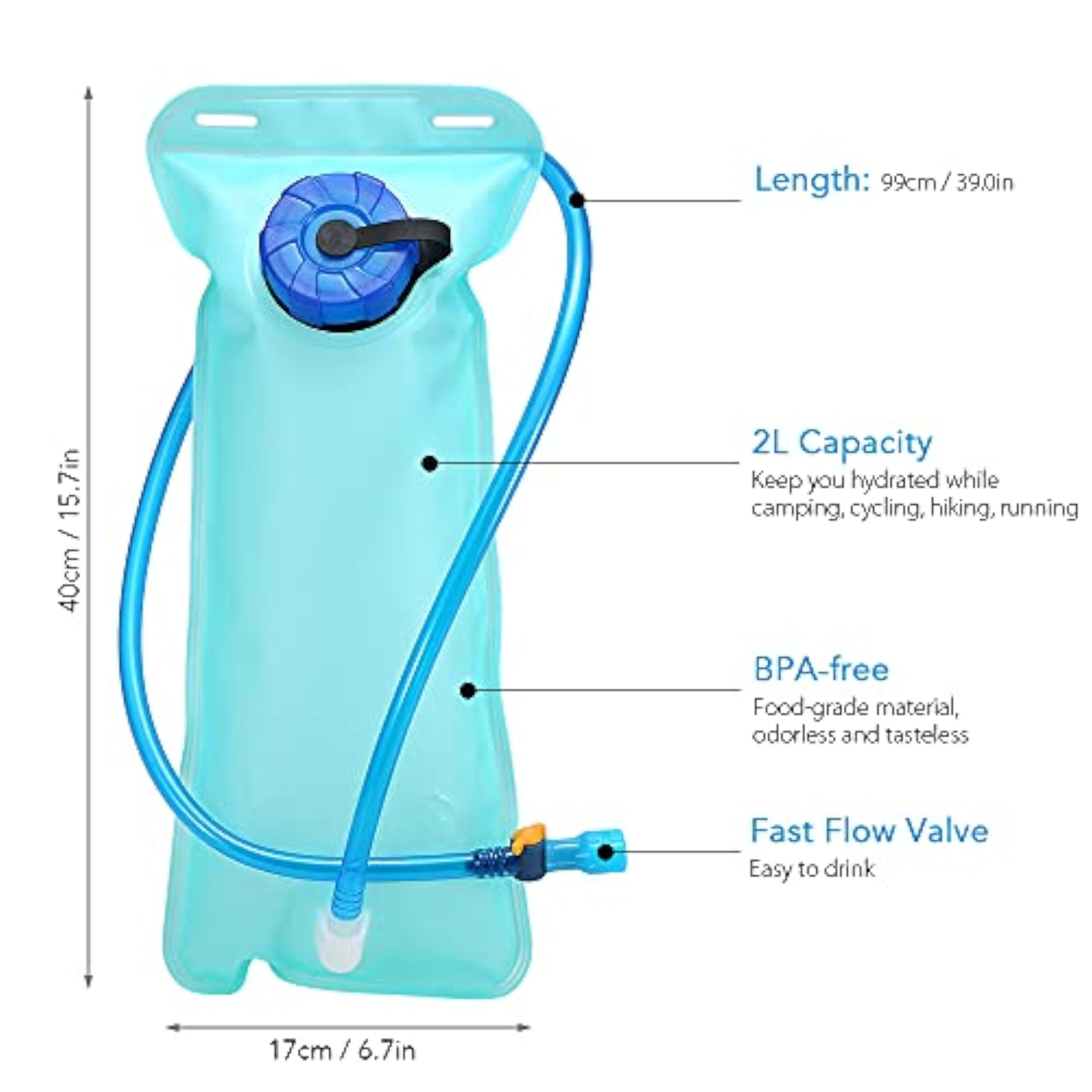 Foldable Cycling Backpack Lightweight Hydration Pack with 2L Bladder