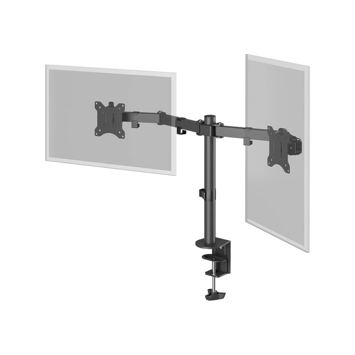 goobay Support Double Moniteur 17-32 Pouces Orientable Réglable en Hauteur VESA 100x100 2X Jusqu'à 8 kg - Basic - 58529