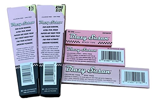 Blazy Susan Ultimate Combo Pack Pink & Purple 1 1/4 King Size Papers + Cones + Tips + Rsv Scoop Card #TOP4