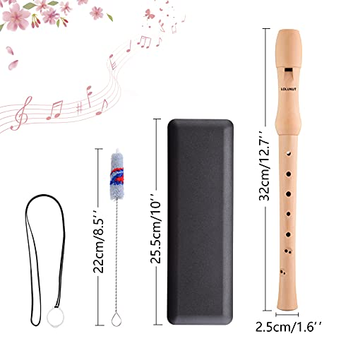 Baroque Recorder 8 Holes,Soprano C Key Recorder Made Of Maple Wood With Storage Case,Fingering Chart And Cleaning Rod For Kids And Adults Beginners #TOP3