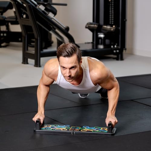 Gainage Abdos Planche à Pompes Pliable 12 En 1 - Entraînement Musculaire Efficace Avec Poignées Réglables Planche Pompe
