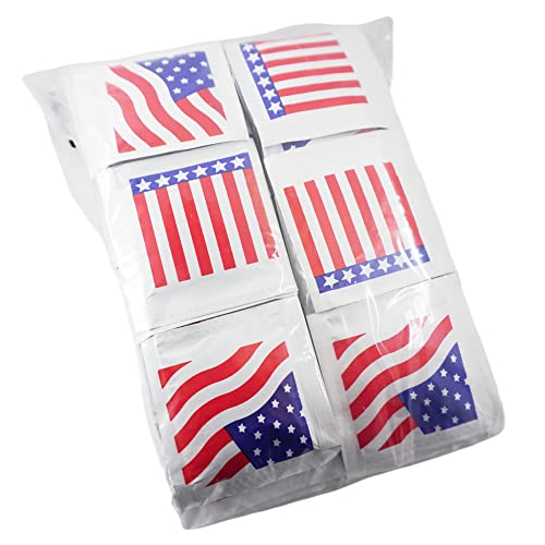 Kari-Out American Flag Moist Towelettes, Wet Wipes, Alcohol-free, Individually Wrapped, Lemon-scented, [100 ct, 2 Sealed Packages of 50 ct, 4"x 7"] Made in USA