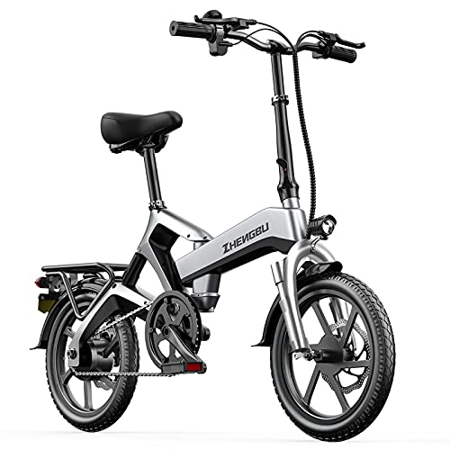 Folding Electric Bike for Adults 21Mph Magnesium Alloy Frame 37 LBs Full Suspension 48V Mini Bike 16" Tire 10Ah Lithium Battery Bike Commuter Bike