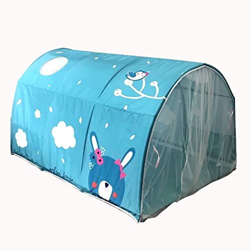 HI SUYI Tunnel-tente de lit superposé pour enfant pour une largeur de 90-100 cm Tente de lit superposé à étages, tissu, bleu ciel, lit simple