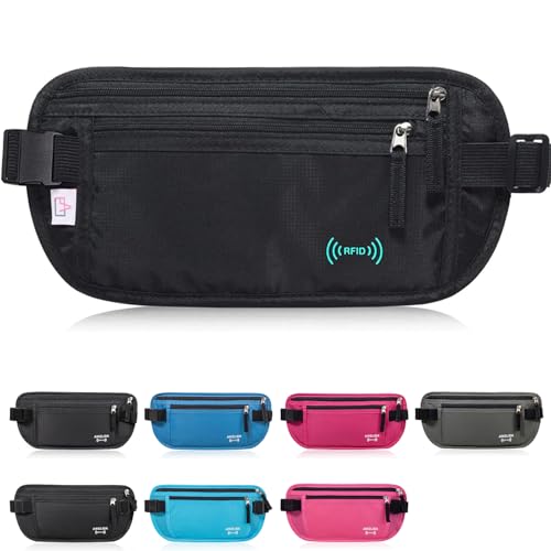Passport Holder - Money Belt Secure Hidden Travel Wallet Undercover Fanny Pack with RFID Blocking
