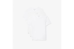 Lacoste Men's Essentials Slim Fit 3 Pack 100% Cotton Regular Fit Crewneck T-Shirts