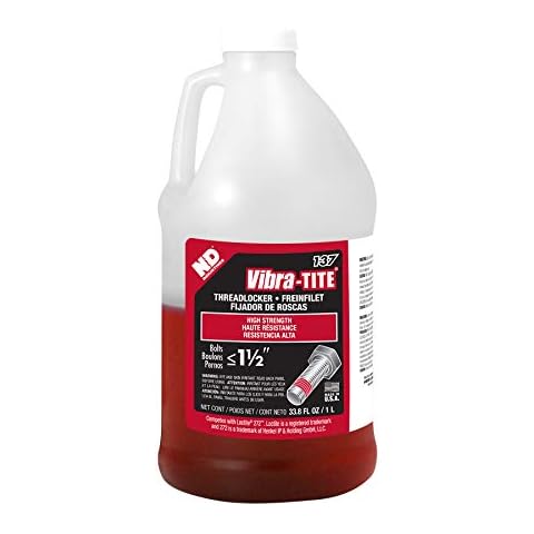 Vibra-TITE - 13700 137 Permanent High Temperature and High Strength Anaerobic Threadlocker, 1 Liter Jug, Red Cover