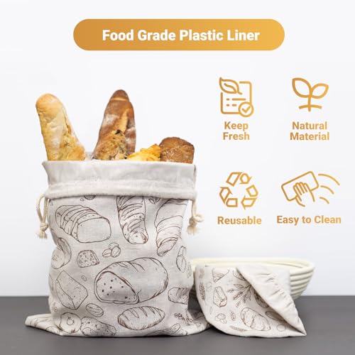 2 Pack Large Reusable Linen Bread Bags - image 2