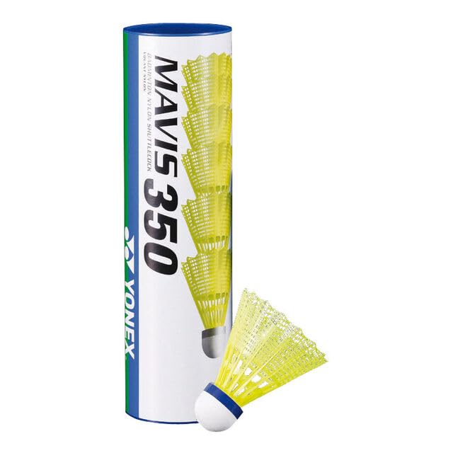 YONEX Mavis 350 Nylon Gelb Speed (blau) Badmintonshuttles 6er Pack