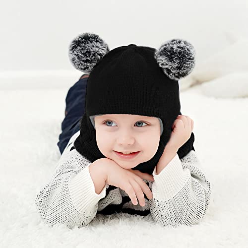 ZWA Baby Girls Boys Winter Hat Scarf Earflap Hood Scarves Toddler Kids3