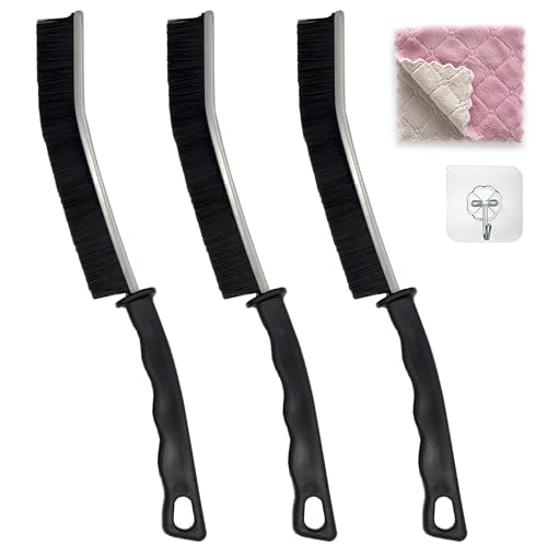 Crevice Cleaning Brush Set (3 Pack) – Multifunctional Gap Cleaner Tool for Bathroom, Kitchen, Car Vents, Sliding Doors, Keyboards – Stiff Bristles, Ergonomic Handle