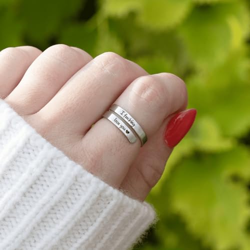 Hope Rings - I F♡cking Love You Ring - Adjustable Silver Promise Ring - 304 Stainless Steel Rings for Women3