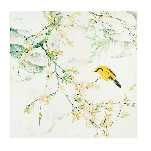 GERINLY Chinoiserie Neck Scarf with Peach Flower...