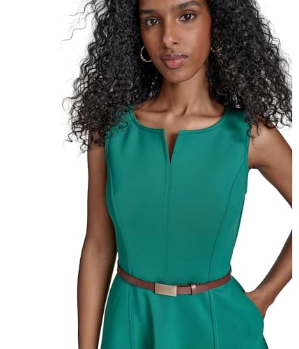 Calvin Klein Women's Belted Scuba Fit and Flare3