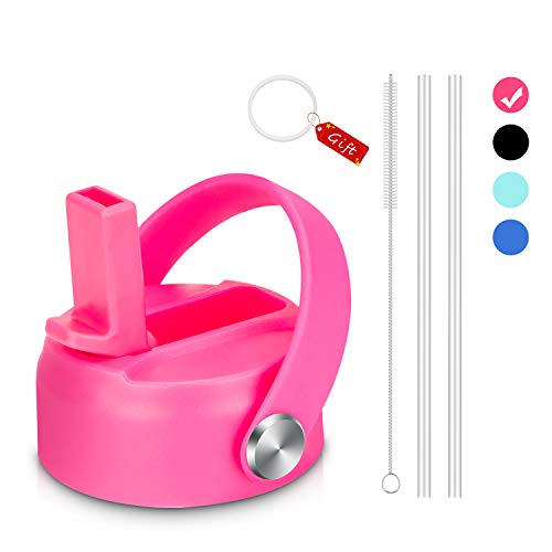 Enjoyee Straw Lid for Hydro Flask Wide Mouth Water Bottles, Bonus 2 Straws