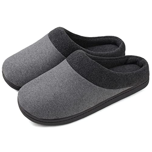 ULTRAIDEAS Herren Warme Baumwolle Strick Memory Foam Hausschuhe Weiches Garn Hausschuhe mit Indoor Outdoor Anti-Rutsch-Gummisohle, grau, 41/43 EU Cover