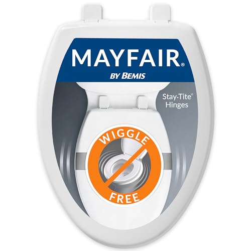Mayfair Caswell Modern Slow Close Toilet Seat, Durable Plastic, Elongated, White