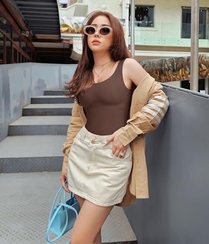 Image of Nebility 2 Piece Shapewear Bodysuit for Women Tummy Control Slim Fit Sleeveless Round Neck Body Suit